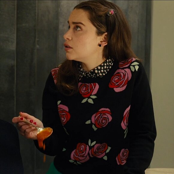 H&M Black Rose Sweater ASO Louisa Clark in Me Before You - Picture 7 of 9